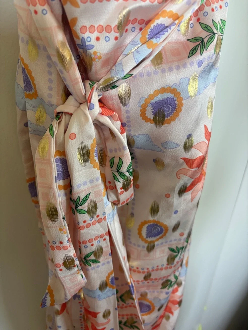 Printed Never Fully Dressed Wrap Maxi Dress with Tie Waist - Picture 4 of 5